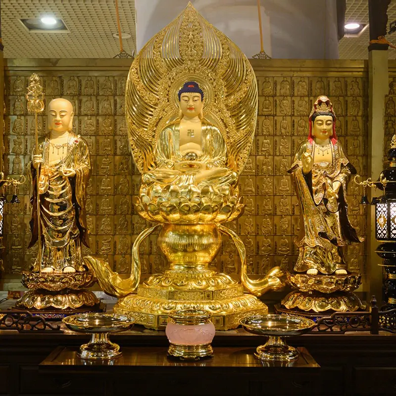 Tượng Phật bằng đồng nguyên chất mạ vàng Đài Loan cao 128cm