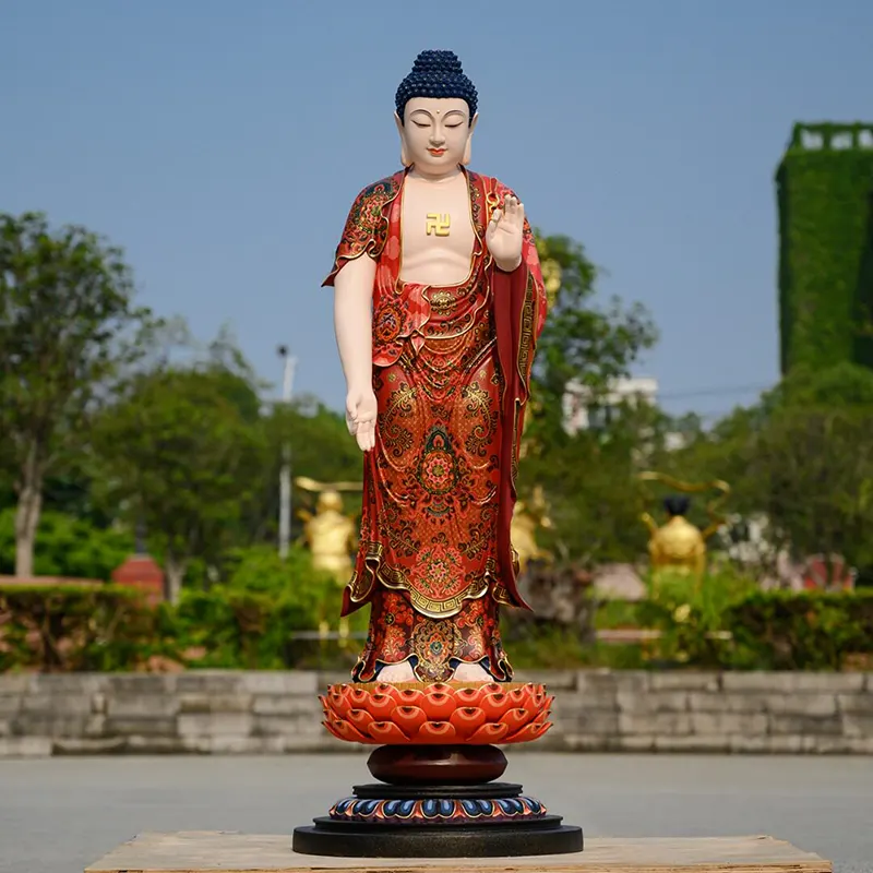 Tượng Phật A Di Đà mạ vàng nguyên chất cao 130 cm