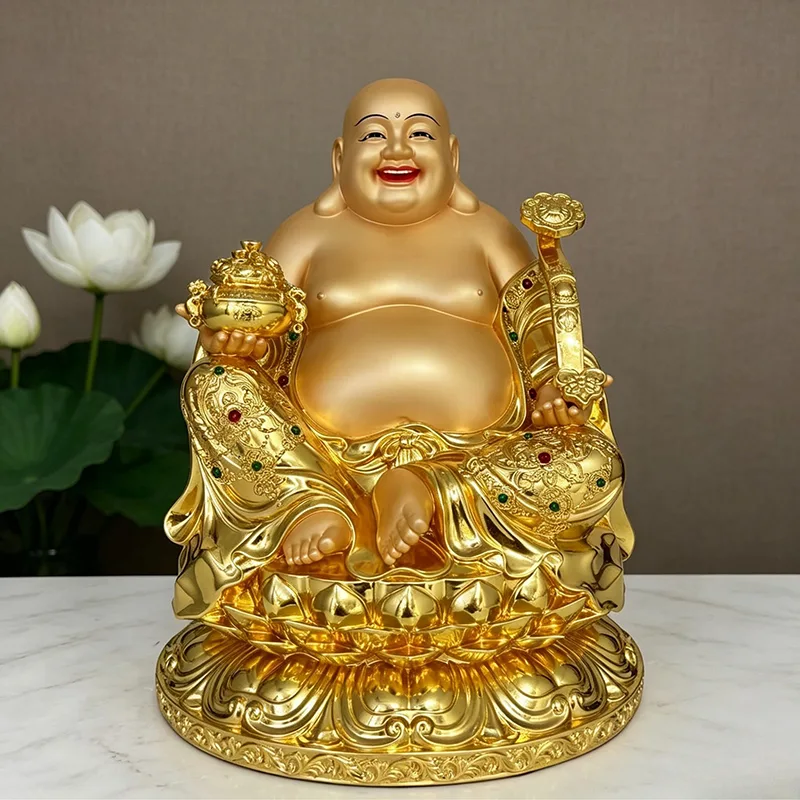 Tượng Phật cười bằng đồng Di Lặc bụng to cầu tài lộc