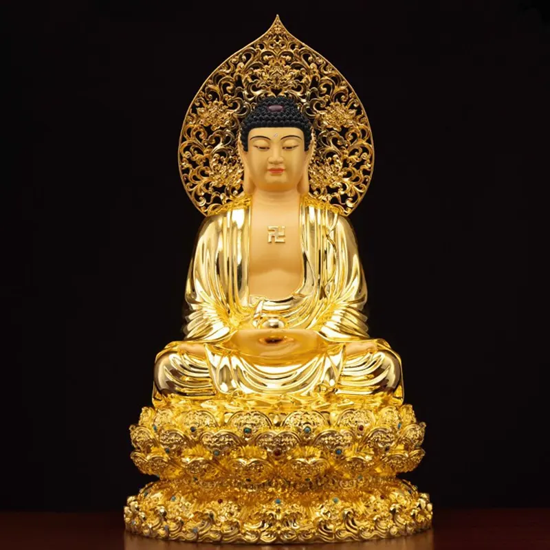 Tượng Phật Thích Ca ngồi bằng đồng mạ vàng
