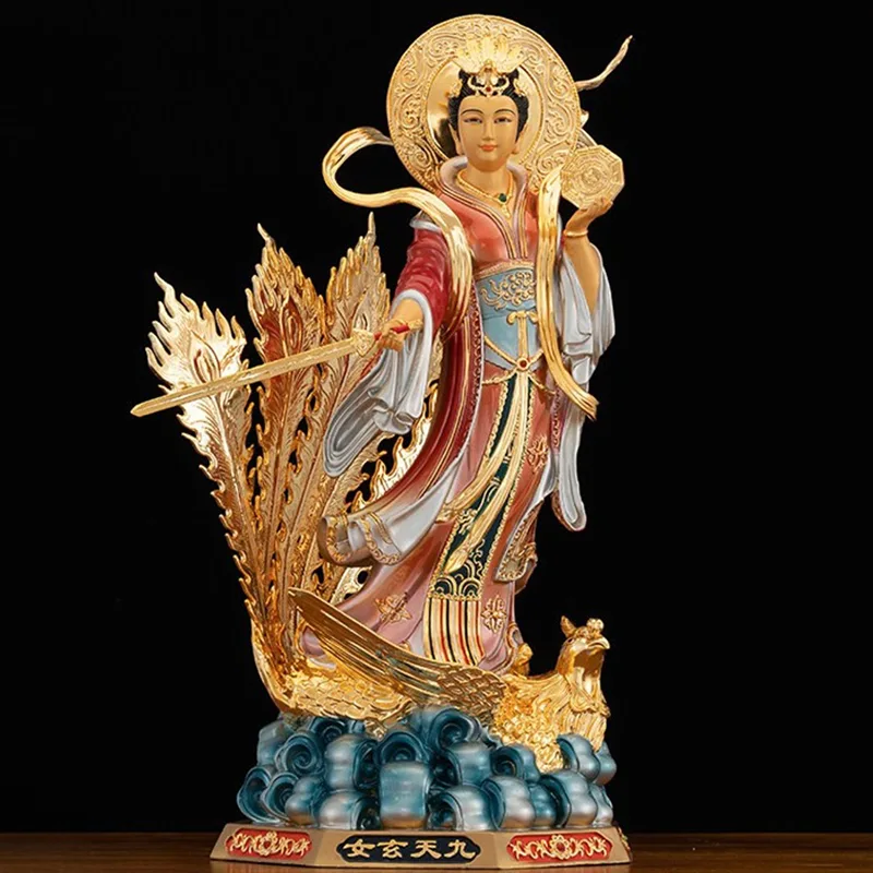 Tượng Cửu Thiên Huyền Nữ bằng đồng nguyên khối sơn mạ vàng
