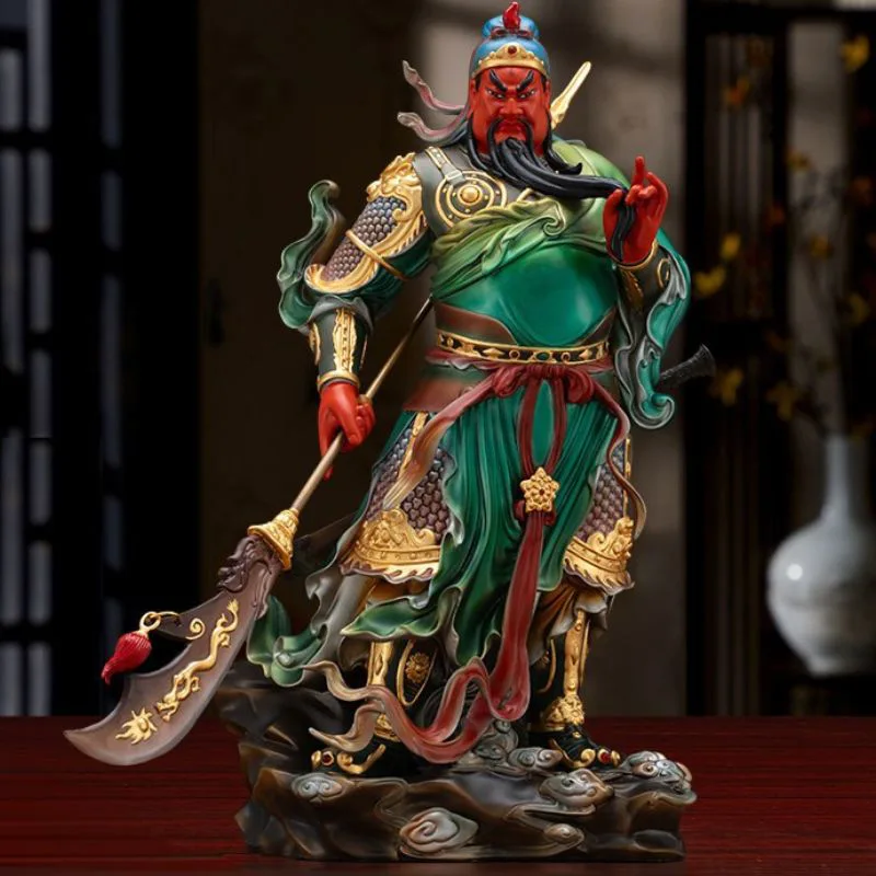 Tượng Quan Công bằng đồng vẽ tay