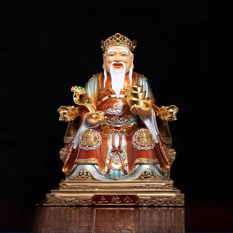 Tượng Fude Zhengshen Tu Di Gong mạ vàng sang trọng