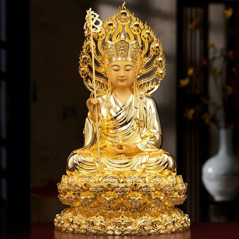 Tượng ngồi đài sen bằng đồng thau cao cấp Ksitigarbha
