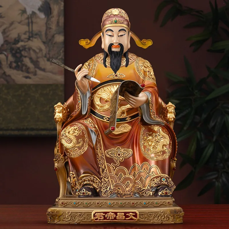 Tượng Văn Xương dát vàng bằng đồng nguyên khối